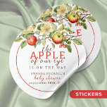 Sticker Rond Aquarelle Pomme de notre oeil Chute bébé Douche<br><div class="desc">Ajoutez une touche de charme et de personnalisation saisonnière à votre baby shower d'automne avec notre "Aquarelle Apple de notre Eye Classic Round Sticker". Conçus pour rehausser vos faveurs, décorations ou invitations de fête, ces autocollants combinent élégance de l'aquarelle avec des détails personnalisables pour une célébration vraiment mémorable. Personnalisez chaque...</div>