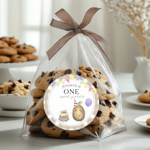 Sticker Rond Aquarelle Pomme de terre 1er anniversaire