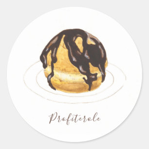 Sticker Rond Aquarelle profiterole
