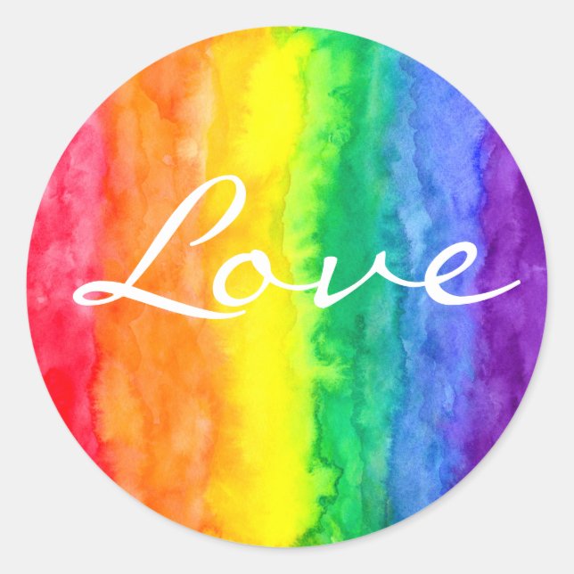 Sticker Rond Aquarelle Rainbow (Devant)