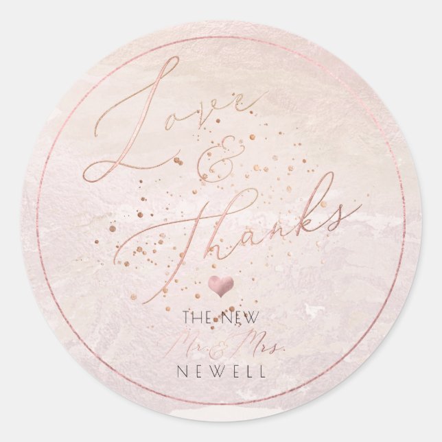 Sticker Rond Aquarelle Romantique Blush Côte Merci de plage (Devant)