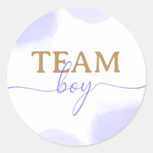 Sticker Rond Aquarelle rose et bleu Or Script Révélation de gen