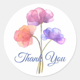 Sticker Rond Aquarelle rose floral