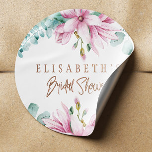 Sticker Rond Aquarelle rose menthe cuivre parties scintillant n