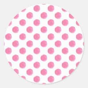 Sticker Rond aquarelle rose pois dotty design