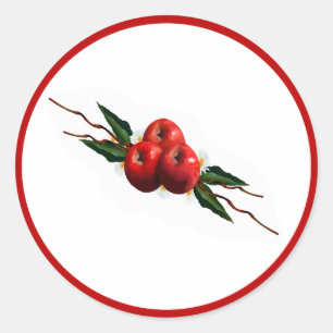 Sticker Rond Aquarelle Rouge