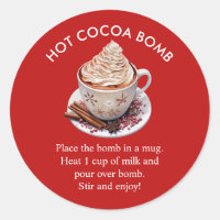 Aquarelle rouge Festive Bombe de cacao chaud