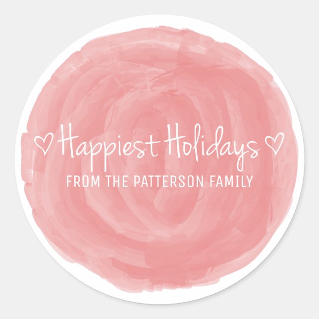 Sticker Rond Aquarelle rouge les vacances les plus agréables (Devant)