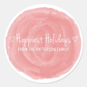 Sticker Rond Aquarelle rouge les vacances les plus agréables