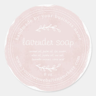 Sticker Rond Aquarelle Russe Lavande Faite À La Main