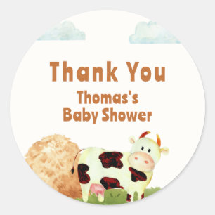 Sticker Rond Aquarelle rustique mignonne Saint-Baby shower de l