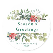 Aquarelle rustique Végétation hivernale avec fleur