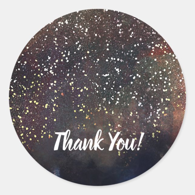 Sticker Rond Aquarelle scintillante Terme Rustique moderne Glam (Devant)