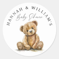 Aquarelle simple mignonne Baby shower Ours en pelu