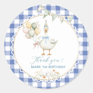 Sticker Rond Aquarelle Soie fête d'anniversaire d'oie