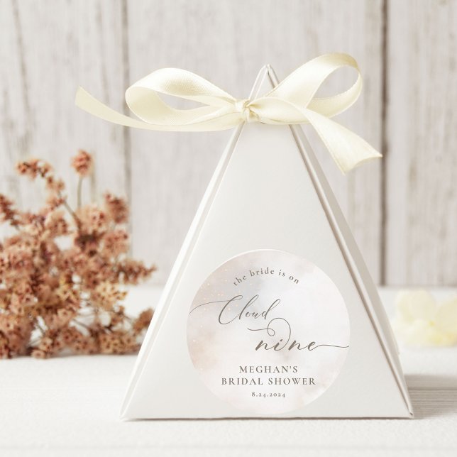 Sticker Rond Aquarelle sur nuage 9 Fêtes des mariées Favorisées (Créateur téléchargé)