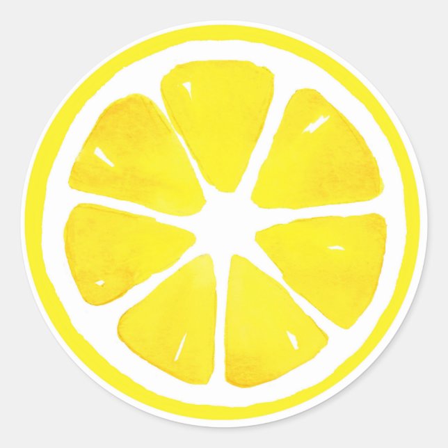 Sticker Rond Aquarelle tranche citron (Devant)