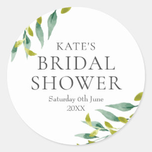 Sticker Rond Aquarelle Verdure Feuille Fête des mariées Favoris