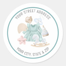Aquarelle verte Baby Girl Retourner l'adresse Stic