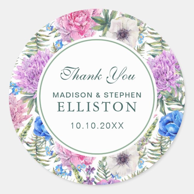 Sticker Rond Aquarelle vintage | Peine | MERCI (Devant)