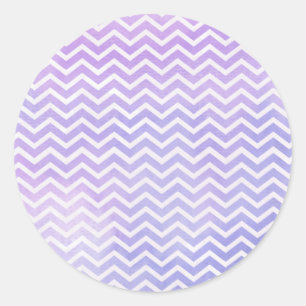 Sticker Rond Aquarelle violet Arrière - plan Chevron