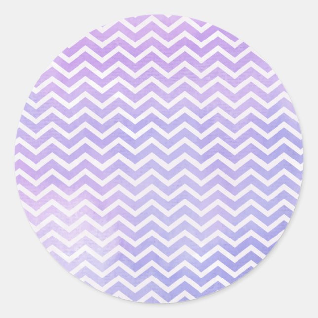 Sticker Rond Aquarelle violet Arrière - plan Chevron (Devant)