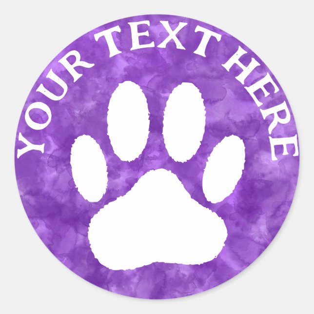 Sticker Rond Aquarelle violette blanche du texte personnalisé E (Devant)