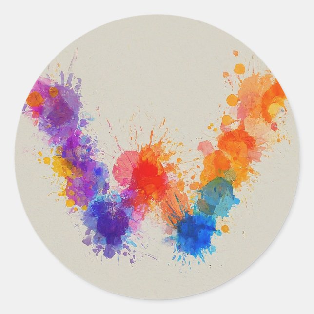 Sticker Rond Aquarelle W (Devant)