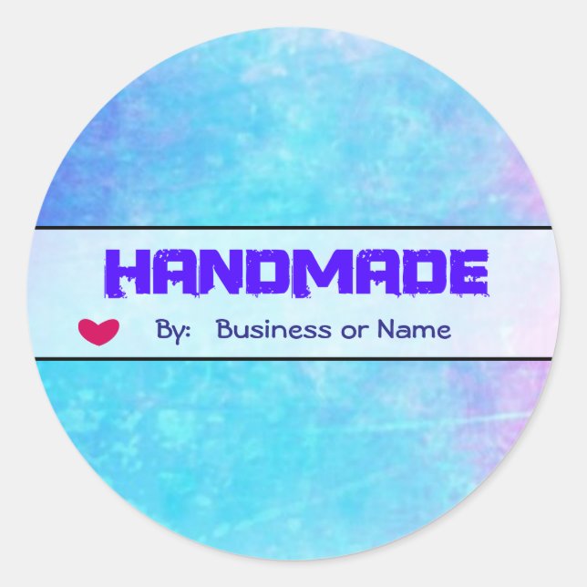 Sticker Rond Aquarelles douces Abstraites faites main (Devant)