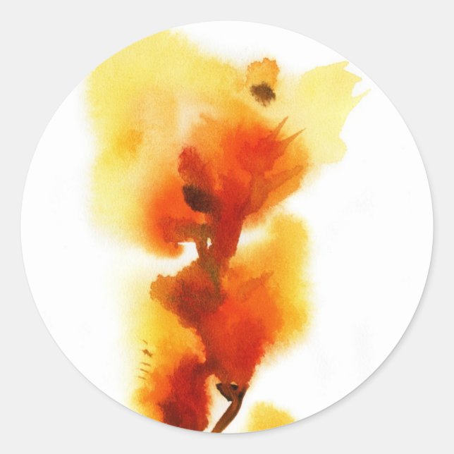 Sticker Rond aquarelles florales Abstraites 2 (Devant)