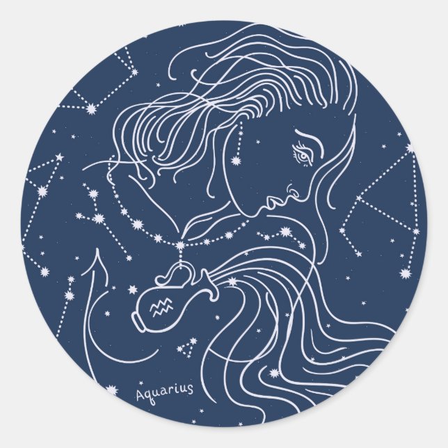 Sticker Rond Aquarius (Devant)