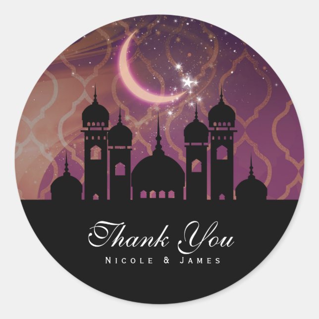 Sticker Rond Arabe Nights Marocain Moyen-Orient (Devant)