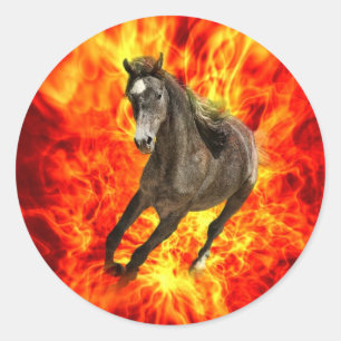 Sticker Rond Arabe sur le feu