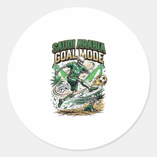 Sticker Rond Arabie Saoudite Mode de but Skeleton Striker Natio (Devant)