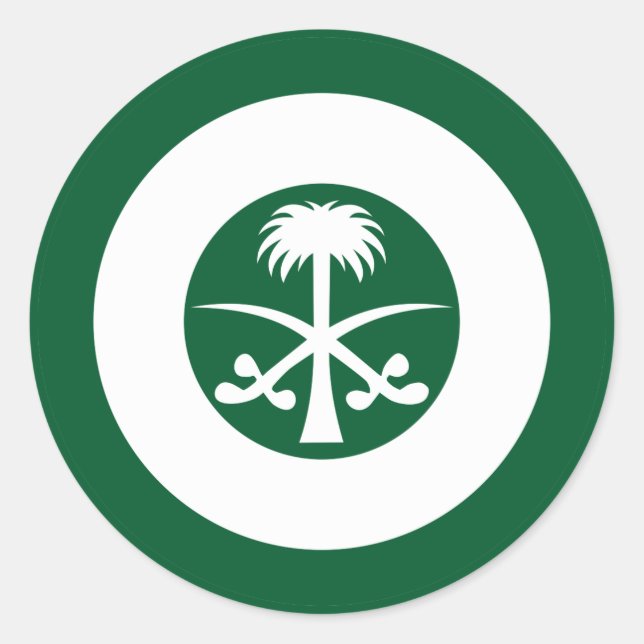 Sticker Rond Arabie Saoudite rond drapeau du pays symbole armée (Devant)