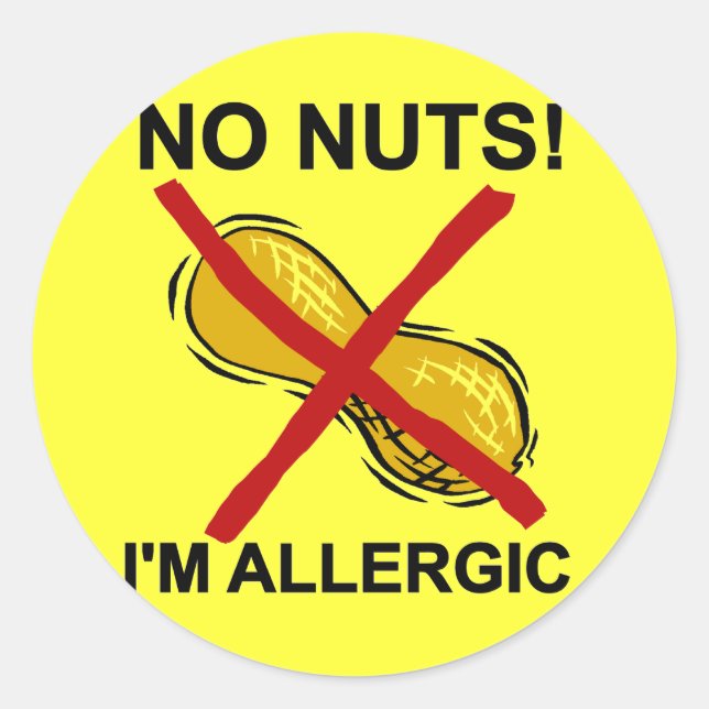 Sticker Rond Arachide NO Nuts Je suis Allergique (Devant)