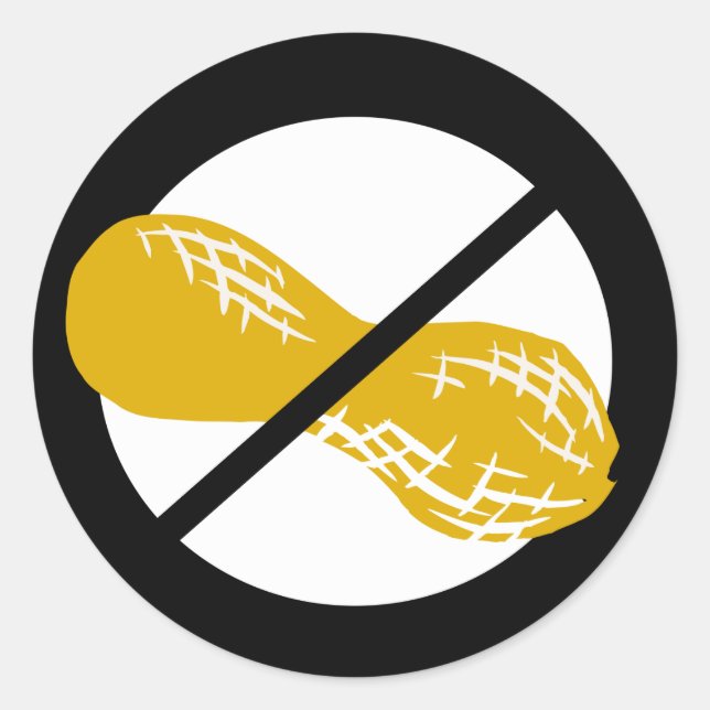 Sticker Rond Arachide Noire Sans Nut Allergie Enfants (Devant)