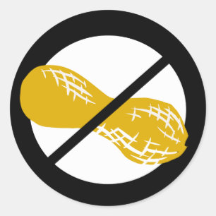 Sticker Rond Arachide Noire Sans Nut Allergie Enfants