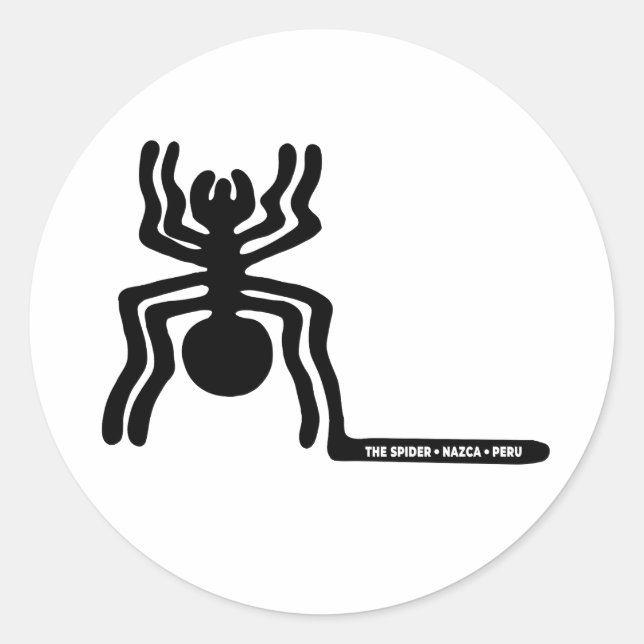 Sticker Rond araignée ancienne idole géoglyphe symbole pétrogly (Devant)