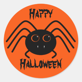 Sticker Rond Araignée d'Halloween simple