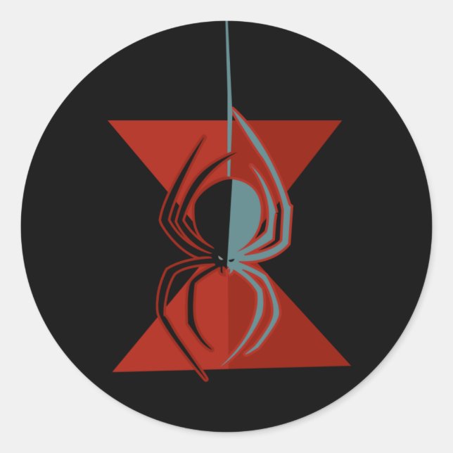 Sticker Rond Araignée en verre rouge (Devant)