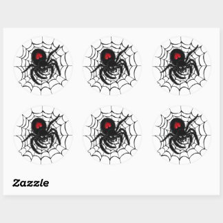 Sticker Rond Araignée noire dans le jeu d'autocollants ronds We