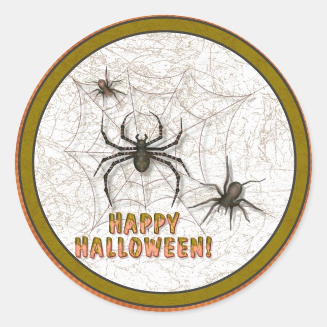 Sticker Rond Araignées d'Halloween (Devant)