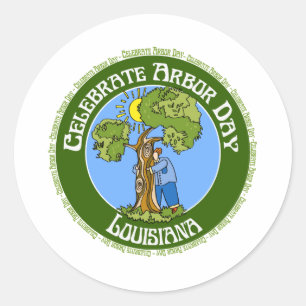 Sticker Rond Arbor Day Louisiane