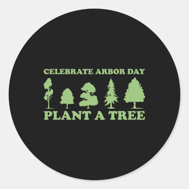 Sticker Rond Arbor Day Tree Care Plante Plus d'arbres (Devant)