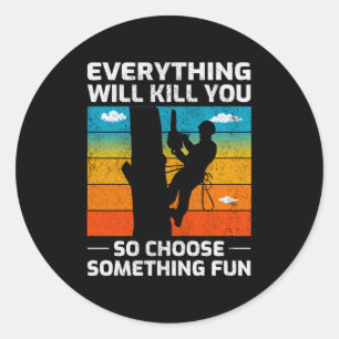 Sticker Rond Arboriste Arbre Chirurgien Climber Escalade Trimme