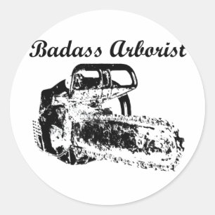 Sticker Rond Arboriste de Badass - scie