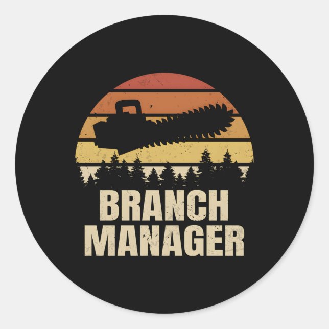 Sticker Rond Arboriste de bûcheron de bûcheron Ager (Devant)