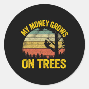 Sticker Rond Arboriste Enregistreur de blagues d'escalade d'arb