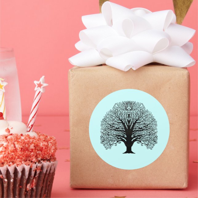 Sticker Rond Arbre à branches noires (Fête)